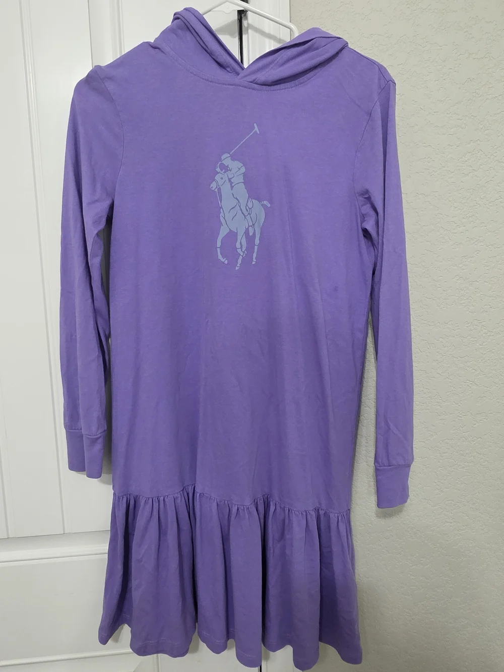 Ralph Lauren Lavender Hoodie Dress with Polo Pony